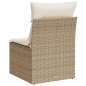 vidaXL Sofá de jardín sin reposabrazos con cojines ratán PE beige vidaXL Sofá de jardín sin reposabrazos con cojines ratán PE beige