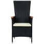 vidaXL Set comedor de jardín 7 piezas ratán sintético y madera negro vidaXL Set comedor de jardín 7 piezas ratán sintético y madera negro