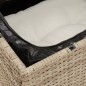 vidaXL Sofá de jardín sin reposabrazos con cojines ratán PE beige vidaXL Sofá de jardín sin reposabrazos con cojines ratán PE beige