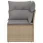 vidaXL Sillón de esquina de jardín con cojines ratán sintético beige vidaXL Sillón de esquina de jardín con cojines ratán sintético beige