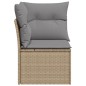 vidaXL Sillón de esquina de jardín con cojines ratán sintético beige vidaXL Sillón de esquina de jardín con cojines ratán sintético beige