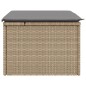 vidaXL Taburete de jardín con cojín ratán sintético beige 55x55x37cm vidaXL Taburete de jardín con cojín ratán sintético beige 55x55x37cm
