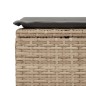 vidaXL Taburete de jardín con cojín ratán sintético beige 55x55x37cm vidaXL Taburete de jardín con cojín ratán sintético beige 55x55x37cm