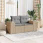 vidaXL Sofá de jardín con cojines de 2 plazas ratán sintético beige vidaXL Sofá de jardín con cojines de 2 plazas ratán sintético beige