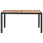 vidaXL Set comedor de jardín 7 piezas ratán sintético y madera negro vidaXL Set comedor de jardín 7 piezas ratán sintético y madera negro