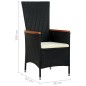 vidaXL Set comedor de jardín 7 piezas ratán sintético y madera negro vidaXL Set comedor de jardín 7 piezas ratán sintético y madera negro