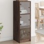 vidaXL Aparador con puertas de vidrio marrón roble 35x37x109 cm vidaXL Aparador con puertas de vidrio marrón roble 35x37x109 cm