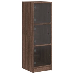 vidaXL Aparador con puertas de vidrio marrón roble 35x37x109 cm