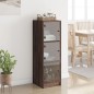 vidaXL Aparador con puertas de vidrio marrón roble 35x37x109 cm vidaXL Aparador con puertas de vidrio marrón roble 35x37x109 cm
