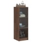 vidaXL Aparador con puertas de vidrio marrón roble 35x37x109 cm vidaXL Aparador con puertas de vidrio marrón roble 35x37x109 cm