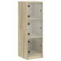 vidaXL Aparador con puertas de vidrio roble Sonoma 35x37x109 cm vidaXL Aparador con puertas de vidrio roble Sonoma 35x37x109 cm