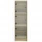 vidaXL Aparador con puertas de vidrio roble Sonoma 35x37x109 cm vidaXL Aparador con puertas de vidrio roble Sonoma 35x37x109 cm