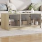 vidaXL Mesa de centro con puertas de vidrio roble Sonoma 102x50x42 cm vidaXL Mesa de centro con puertas de vidrio roble Sonoma 102x50x42 cm