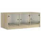 vidaXL Mesa de centro con puertas de vidrio roble Sonoma 102x50x42 cm vidaXL Mesa de centro con puertas de vidrio roble Sonoma 102x50x42 cm