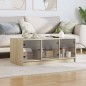 vidaXL Mesa de centro con puertas de vidrio roble Sonoma 102x50x42 cm vidaXL Mesa de centro con puertas de vidrio roble Sonoma 102x50x42 cm