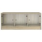 vidaXL Mesa de centro con puertas de vidrio roble Sonoma 102x50x42 cm vidaXL Mesa de centro con puertas de vidrio roble Sonoma 102x50x42 cm