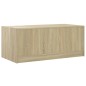 vidaXL Mesa de centro con puertas de vidrio roble Sonoma 102x50x42 cm vidaXL Mesa de centro con puertas de vidrio roble Sonoma 102x50x42 cm