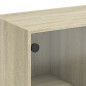 vidaXL Mesa de centro con puertas de vidrio roble Sonoma 102x50x42 cm vidaXL Mesa de centro con puertas de vidrio roble Sonoma 102x50x42 cm