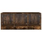 vidaXL Mesa de centro con puertas de vidrio roble ahumado 102x50x42 cm vidaXL Mesa de centro con puertas de vidrio roble ahumado 102x50x42 cm