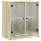 vidaXL Armario auxiliar puertas de vidrio roble Sonoma 68x37x75,5 cm