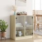 vidaXL Armario auxiliar puertas de vidrio roble Sonoma 68x37x75,5 cm
