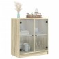 vidaXL Armario auxiliar puertas de vidrio roble Sonoma 68x37x75,5 cm