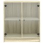 vidaXL Armario auxiliar puertas de vidrio roble Sonoma 68x37x75,5 cm