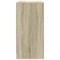 vidaXL Armario auxiliar puertas de vidrio roble Sonoma 68x37x75,5 cm