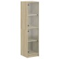 vidaXL Aparador con puertas de vidrio roble Sonoma 35x37x142 cm vidaXL Aparador con puertas de vidrio roble Sonoma 35x37x142 cm