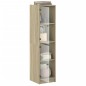 vidaXL Aparador con puertas de vidrio roble Sonoma 35x37x142 cm vidaXL Aparador con puertas de vidrio roble Sonoma 35x37x142 cm