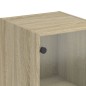 vidaXL Aparador con puertas de vidrio roble Sonoma 35x37x142 cm vidaXL Aparador con puertas de vidrio roble Sonoma 35x37x142 cm