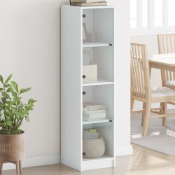 vidaXL Aparador con puertas de vidrio blanco 35x37x142 cm
