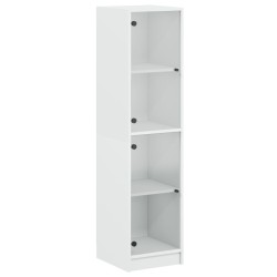 vidaXL Aparador con puertas de vidrio blanco 35x37x142 cm