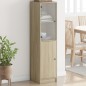 vidaXL Aparador con puerta de vidrio roble Sonoma 35x37x142 cm vidaXL Aparador con puerta de vidrio roble Sonoma 35x37x142 cm