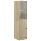 vidaXL Aparador con puerta de vidrio roble Sonoma 35x37x142 cm vidaXL Aparador con puerta de vidrio roble Sonoma 35x37x142 cm