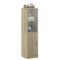 vidaXL Aparador con puerta de vidrio roble Sonoma 35x37x142 cm vidaXL Aparador con puerta de vidrio roble Sonoma 35x37x142 cm