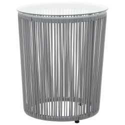 vidaXL Set mesa y sillas de jardín 3 pzas y cojines ratán PE gris