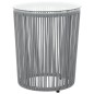 vidaXL Set mesa y sillas de jardín 3 pzas y cojines ratán PE gris