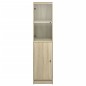vidaXL Aparador con puerta de vidrio roble Sonoma 35x37x142 cm vidaXL Aparador con puerta de vidrio roble Sonoma 35x37x142 cm