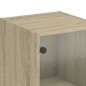 vidaXL Aparador con puerta de vidrio roble Sonoma 35x37x142 cm vidaXL Aparador con puerta de vidrio roble Sonoma 35x37x142 cm