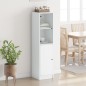 vidaXL Aparador con puerta de vidrio blanco 35x37x142 cm