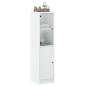 vidaXL Aparador con puerta de vidrio blanco 35x37x142 cm