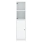 vidaXL Aparador con puerta de vidrio blanco 35x37x142 cm