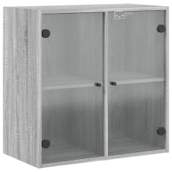 vidaXL Mueble de pared puertas de vidrio gris Sonoma 68x37x68,5 cm