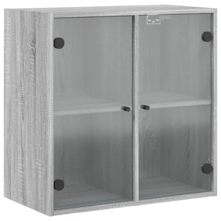 vidaXL Mueble de pared puertas de vidrio gris Sonoma 68x37x68,5 cm