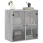 vidaXL Mueble de pared puertas de vidrio gris Sonoma 68x37x68,5 cm vidaXL Mueble de pared puertas de vidrio gris Sonoma 68x37x68,5 cm