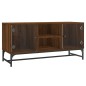 vidaXL Mueble de TV con puertas de vidrio marrón roble 102x37x50 cm vidaXL Mueble de TV con puertas de vidrio marrón roble 102x37x50 cm