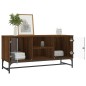 vidaXL Mueble de TV con puertas de vidrio marrón roble 102x37x50 cm vidaXL Mueble de TV con puertas de vidrio marrón roble 102x37x50 cm