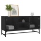 vidaXL Mueble de TV con puertas de vidrio negro 102x37x50 cm vidaXL Mueble de TV con puertas de vidrio negro 102x37x50 cm
