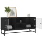 vidaXL Mueble de TV con puertas de vidrio negro 102x37x50 cm vidaXL Mueble de TV con puertas de vidrio negro 102x37x50 cm